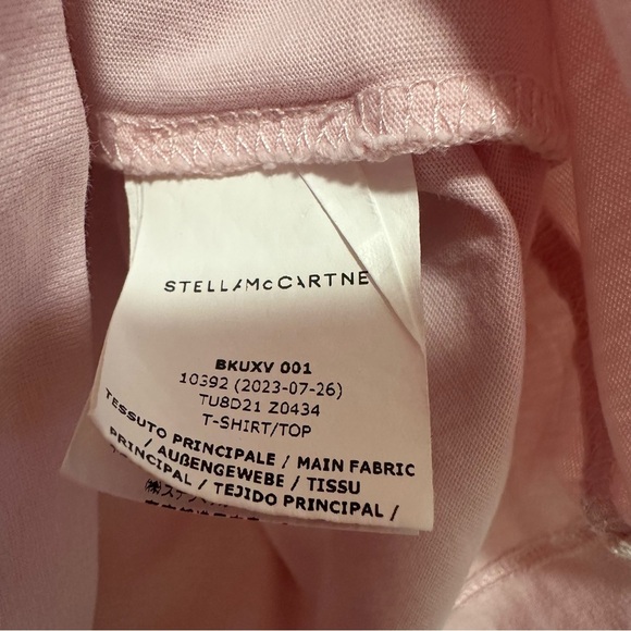 STELLA MCCARTNEY KIDS GIRLS PINK COTTON COCKTAIL PRINT T-SHIRT Size 12 - Picture 4 of 4